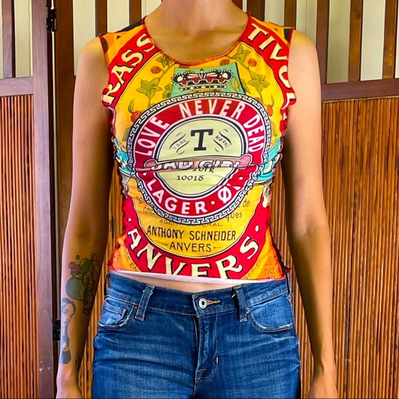 Dirty Jeans Tops - Colorful Dirty Jeans Sleeveless Top